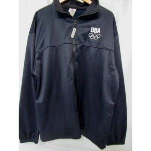 United States Olympic Committee Track Full Zip Logo Jacket Size XXL Black